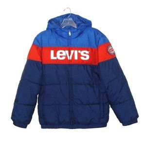 Levi's Zip Up Hooded Quilted Lined Puffer Jacket Boys Size XL 13 15 Years